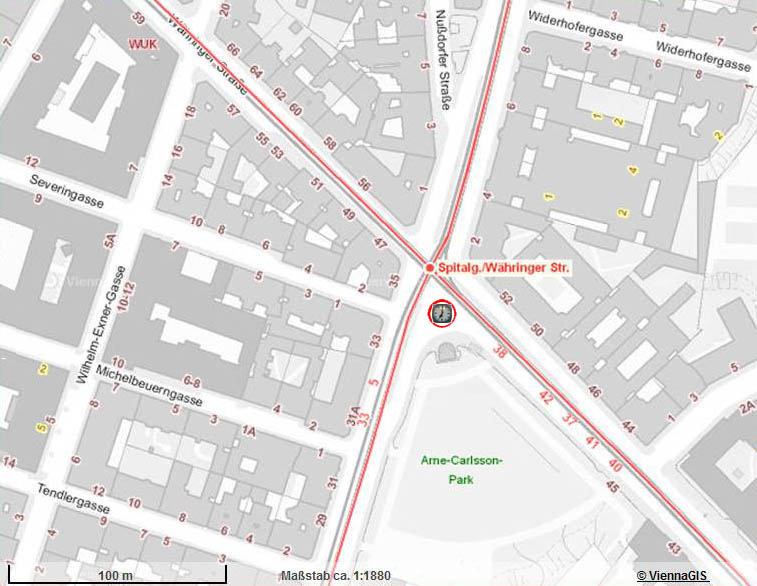 Plan W&auml;hringer Stra&szlig;e / Spitalgasse