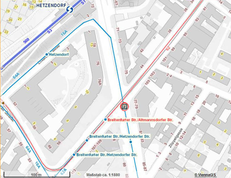 Plan Breitenfurter Stra&szlig;e / Altmannsdorfer Stra&szlig;e