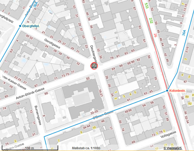 Plan Anton-St&ouml;rck-Gasse / Deublergasse